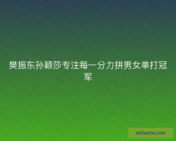 樊振东孙颖莎专注每一分力拼男女单打冠军